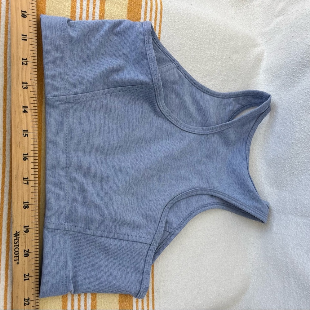 Outdoor Voices Heather Blue longline bra / Crop Top - Picture 2 of 4